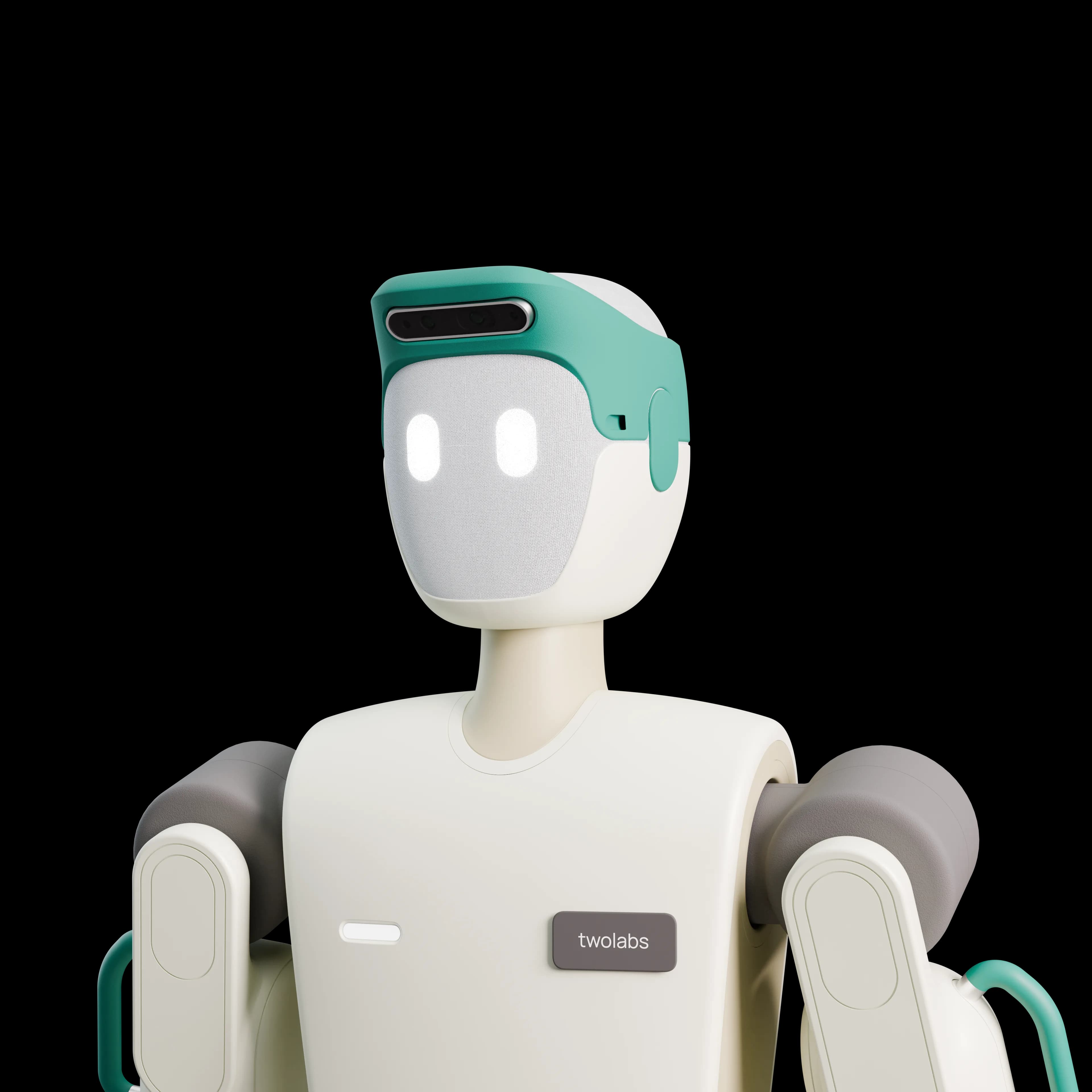 Closeup of Tobi, the twolabs caregiving robot